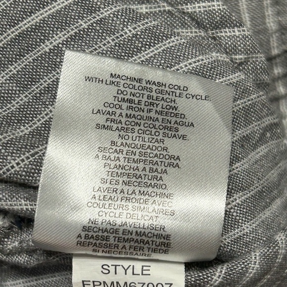 Ellen Tracy 100 % Linen Gray Striped casual Pants size XL - Picture 5 of 7